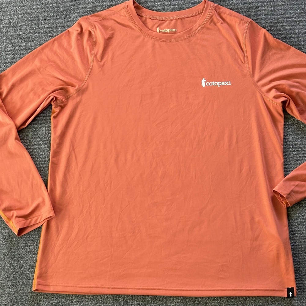 Cotopaxi Shirt‎ Mens Medium Orange Long Sleeve Performance Hiking Athletic Top